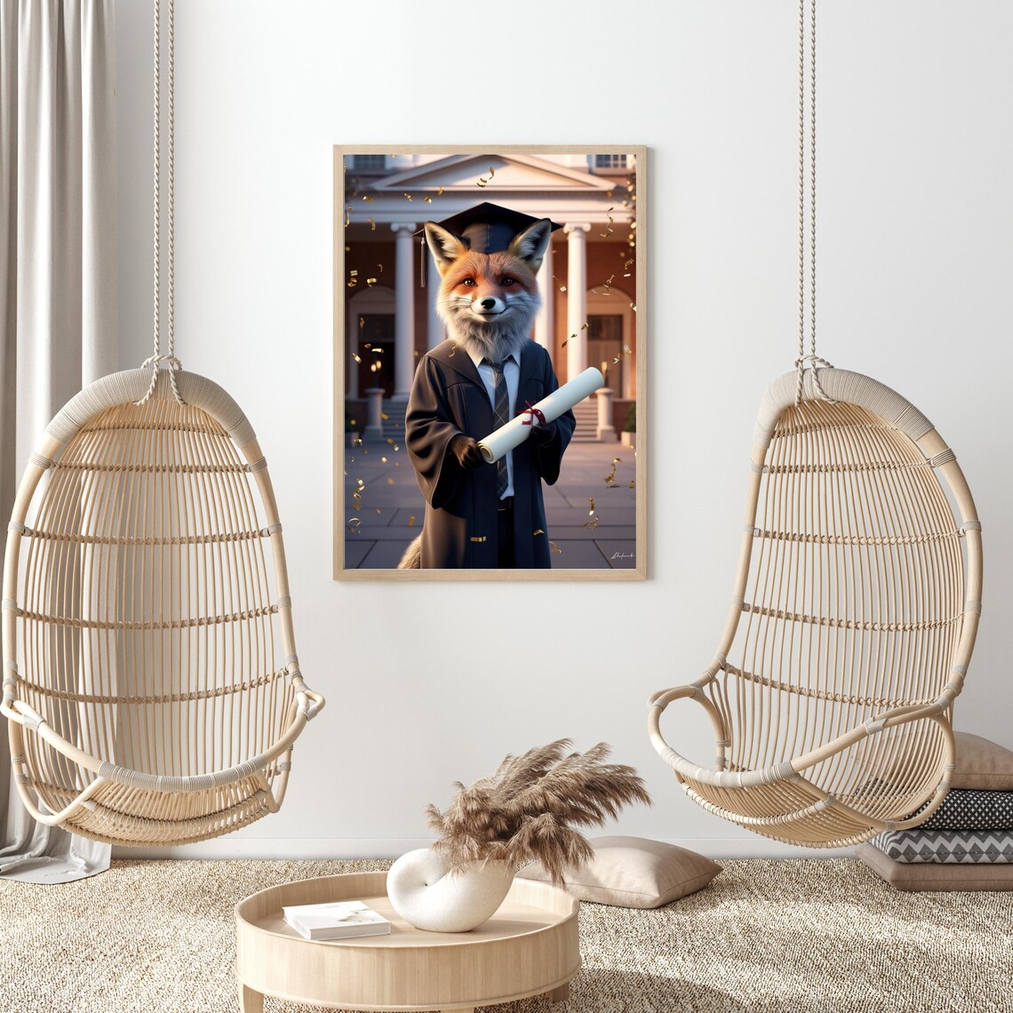 Class Of 2025 Fox Graduation Gift, Funny Art Print - Image 3