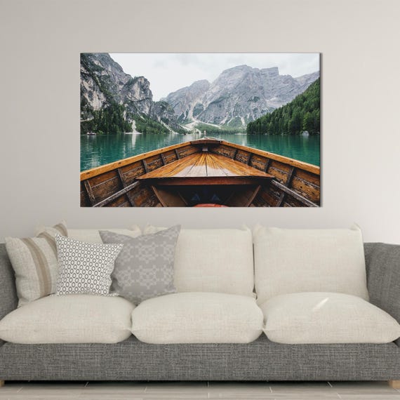 River Landscape Poster Print, Mountain Lake View