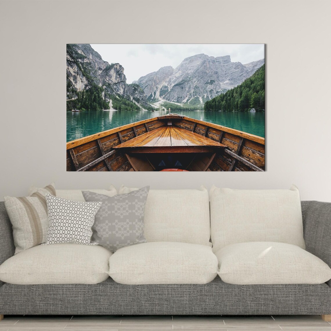 River Landscape Poster Print, Mountain Lake View