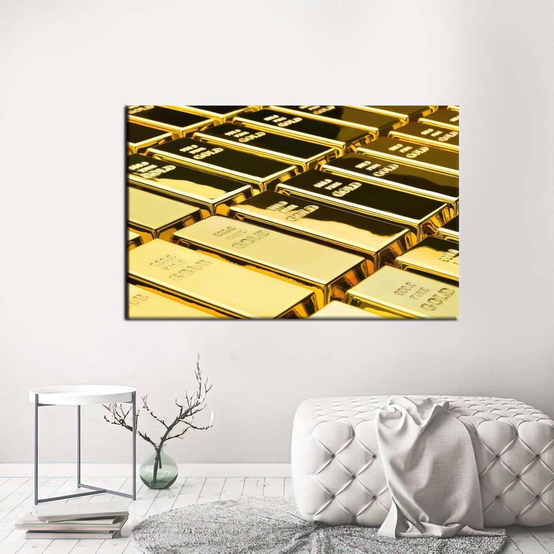 Stacks of Gleaming Gold Bullion Bars Wealth Money Art Poster