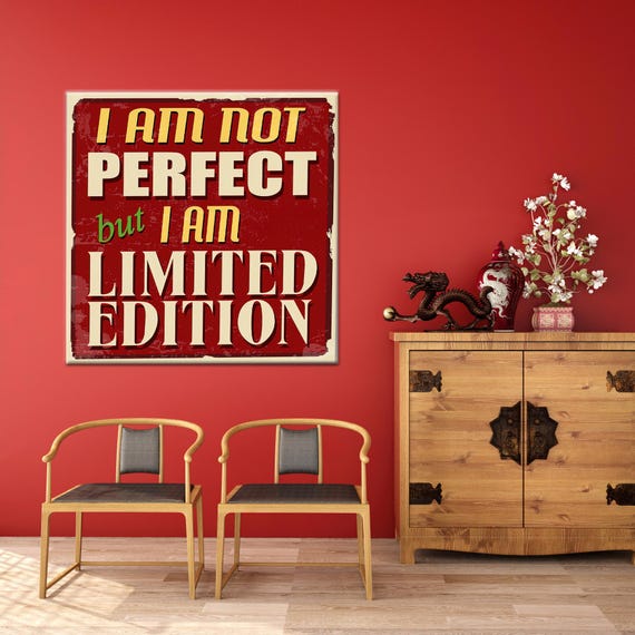 Im Not Perfect Positive Quote Wall Art Print
