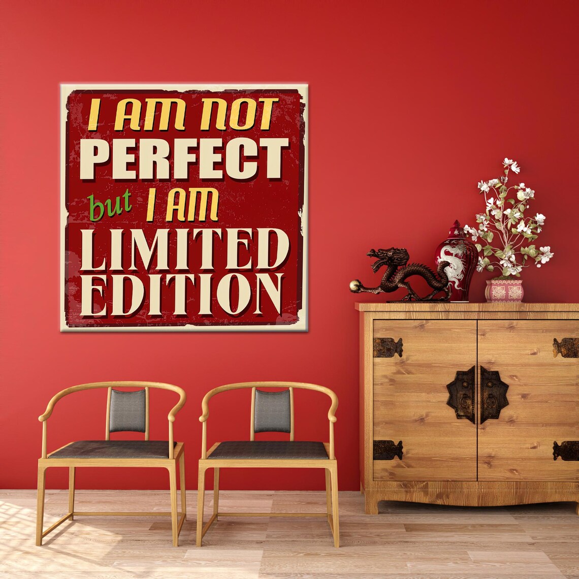 Im Not Perfect Positive Quote Wall Art Print