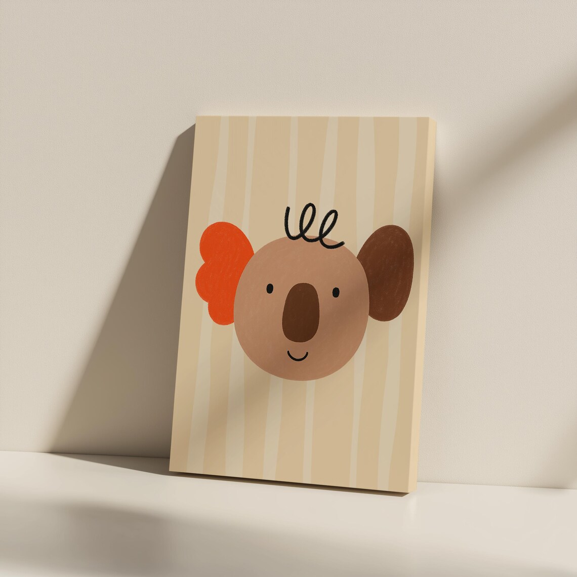 Koala Nursery Art Pastel Cute Koala Face Kids Room Animal Art Poster