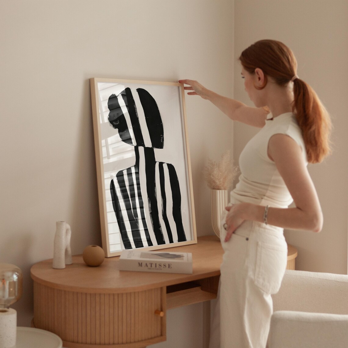 Black And White Abstract Woman, Minimalist Figure Art Print - Image 3
