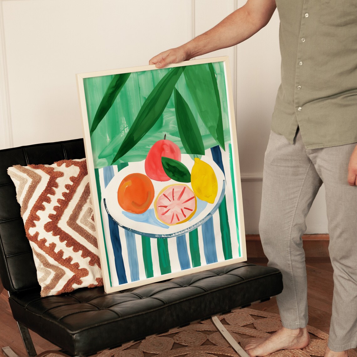 Abstract Fruit Bowl Art Print, Matisse Style - Image 2