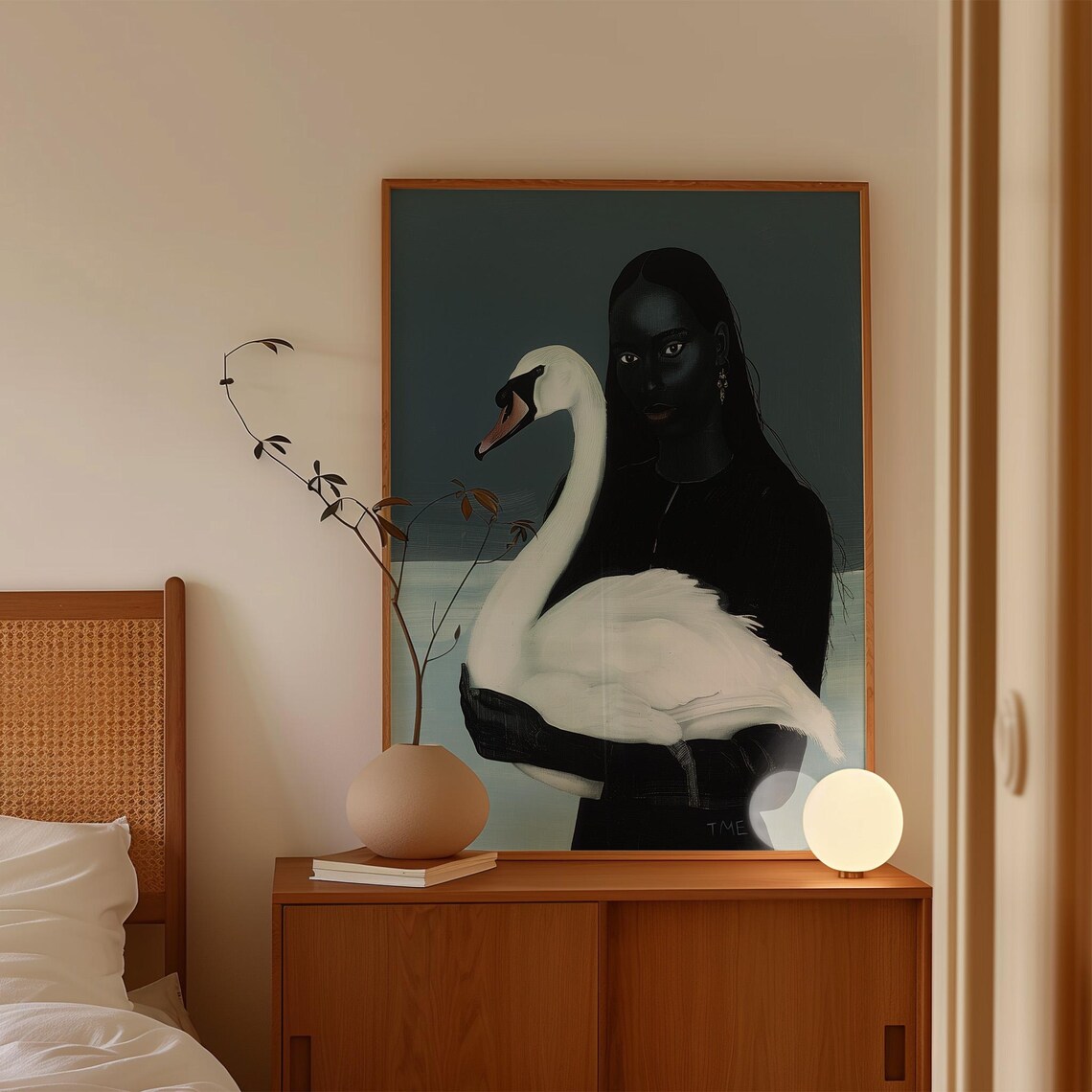 Abstract People with Swan, Nordic Wall Art Print - Image 4