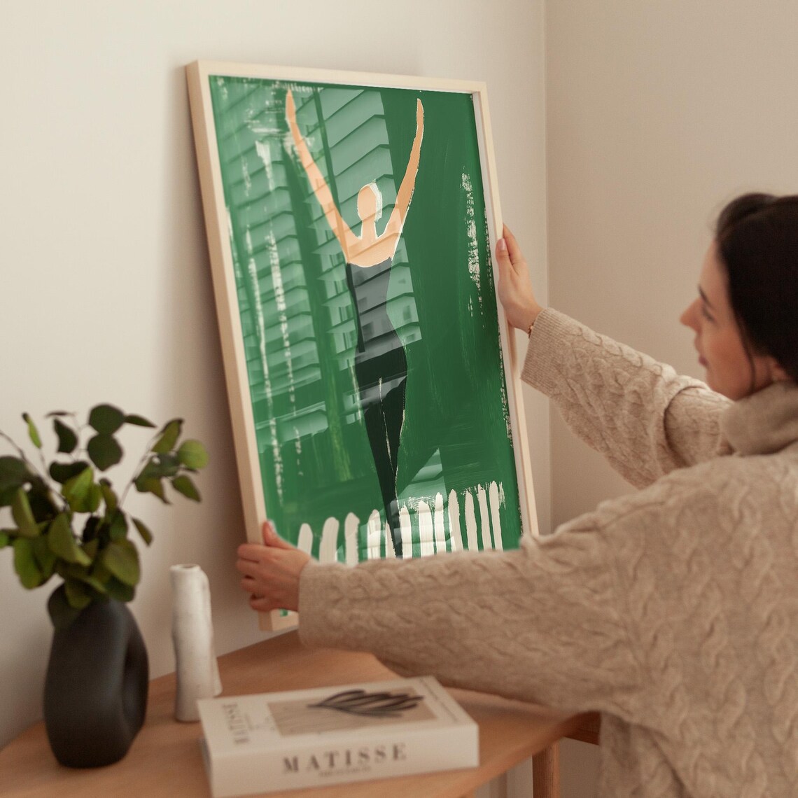 Abstract Woman Stretching, Minimalist Yoga Pose Art Print - Image 2