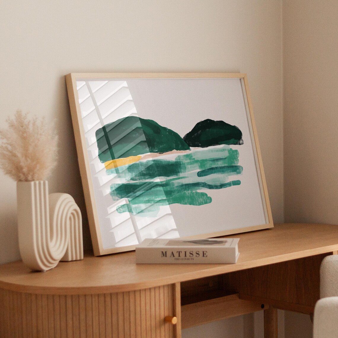Minimalist Coastal Landscape, Abstract Ocean Hills - Image 6
