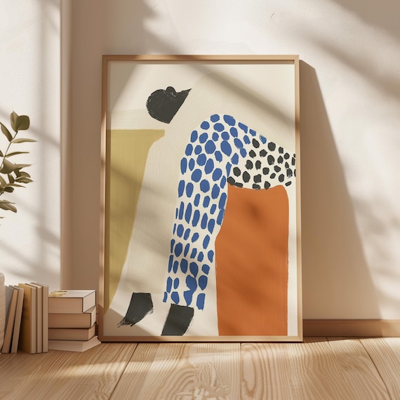Abstract Seated Figure Minimalist Contemporary Art Print