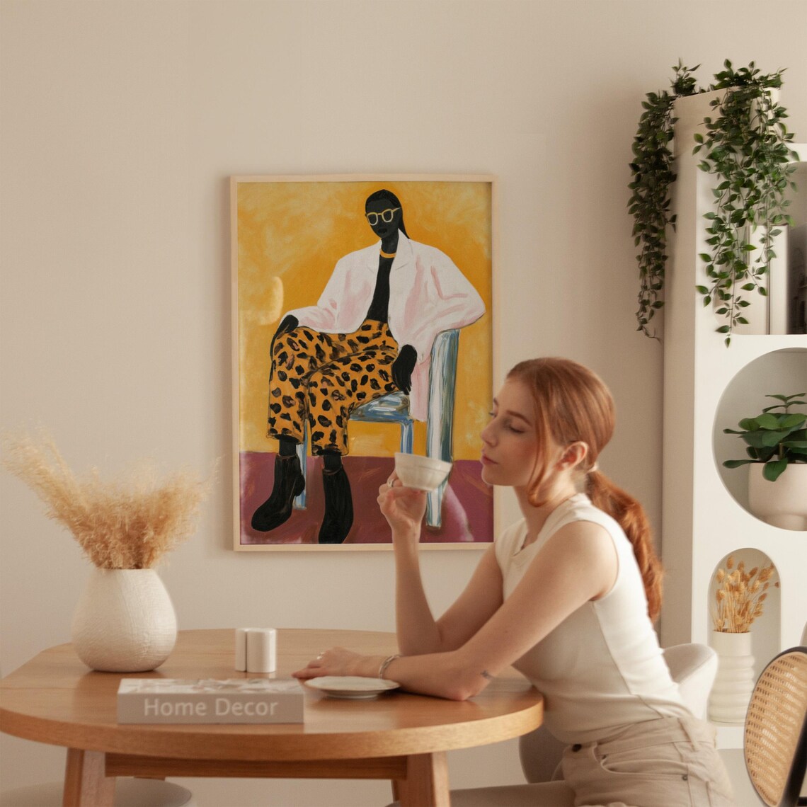 Bold Leopard Pattern Fashion Illustration Stylish Modern Woman Art Poster - Image 3