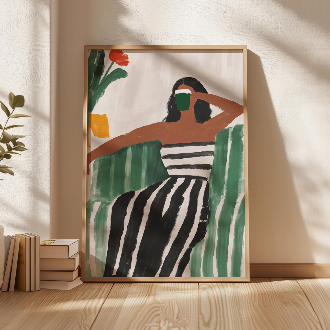 Modern Woman, Minimalist Coffee Illustration Art Print - Image 6