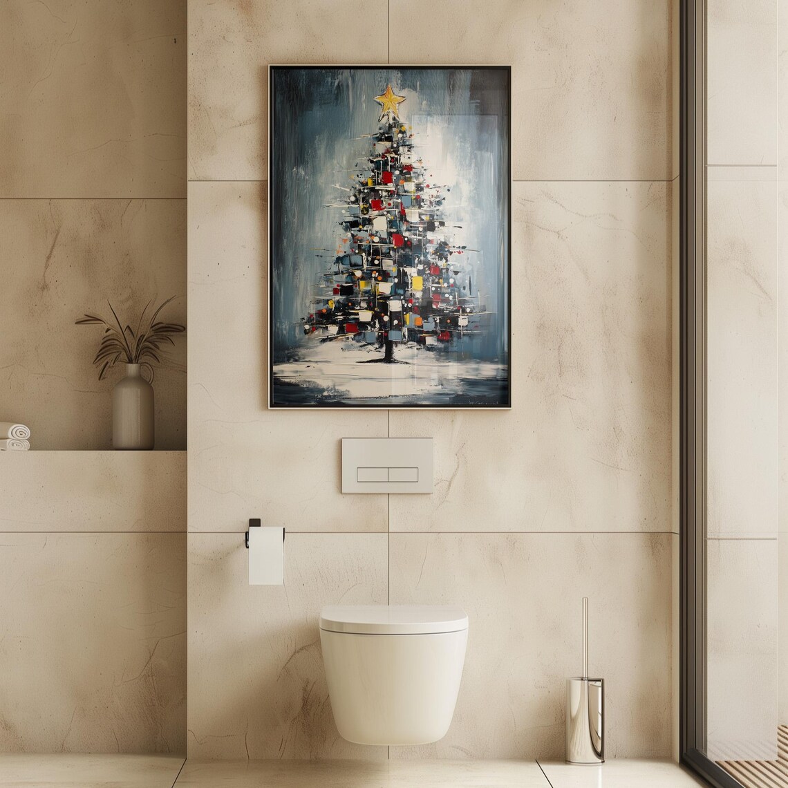 Abstract Christmas Tree, Modern Holiday Wall Decor - Image 4