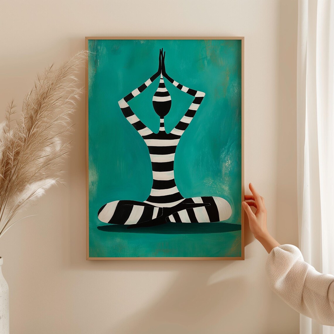 Abstract Yoga Figure Meditation Pose Art Print