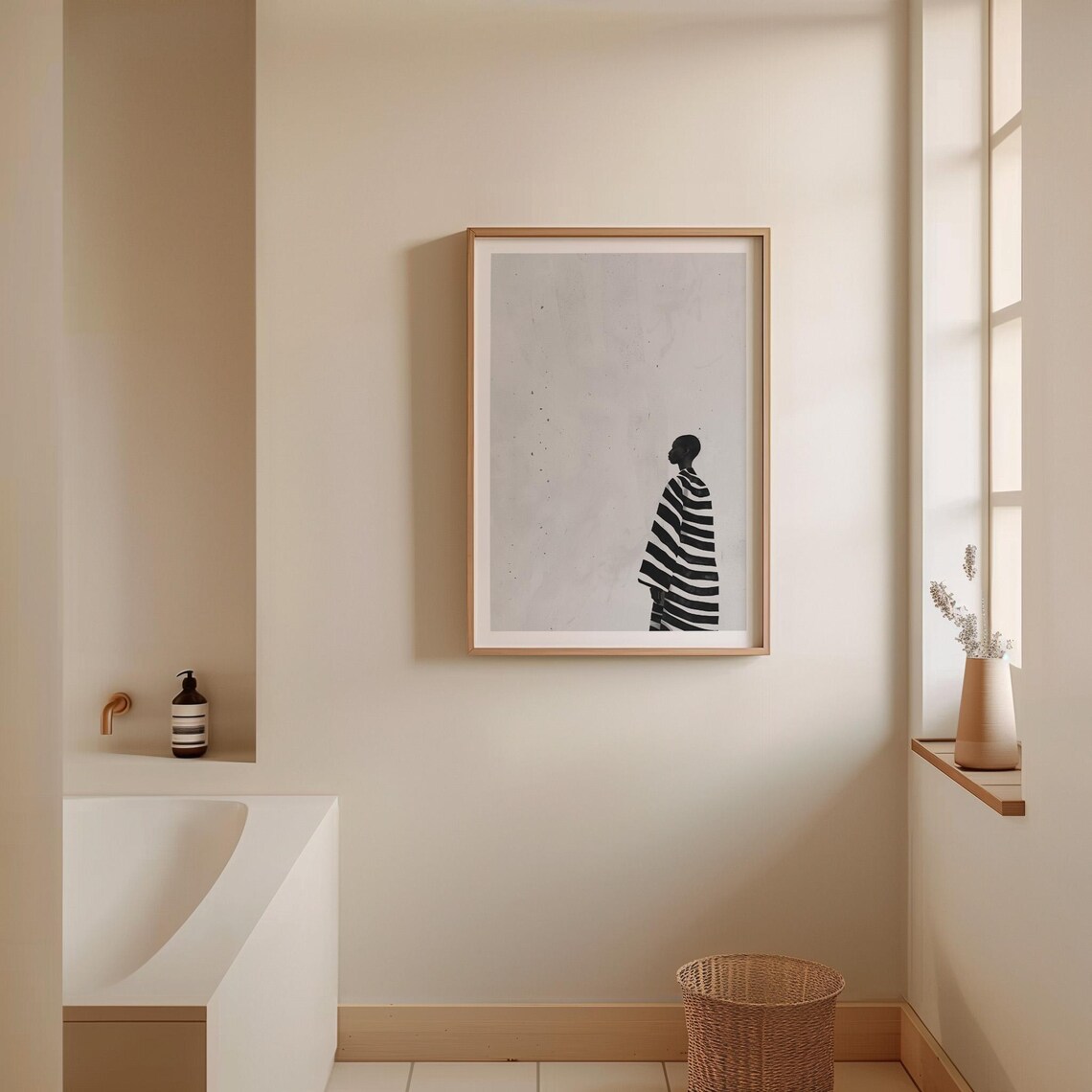 Minimalist Black and White Black Woman Art Print - Image 3