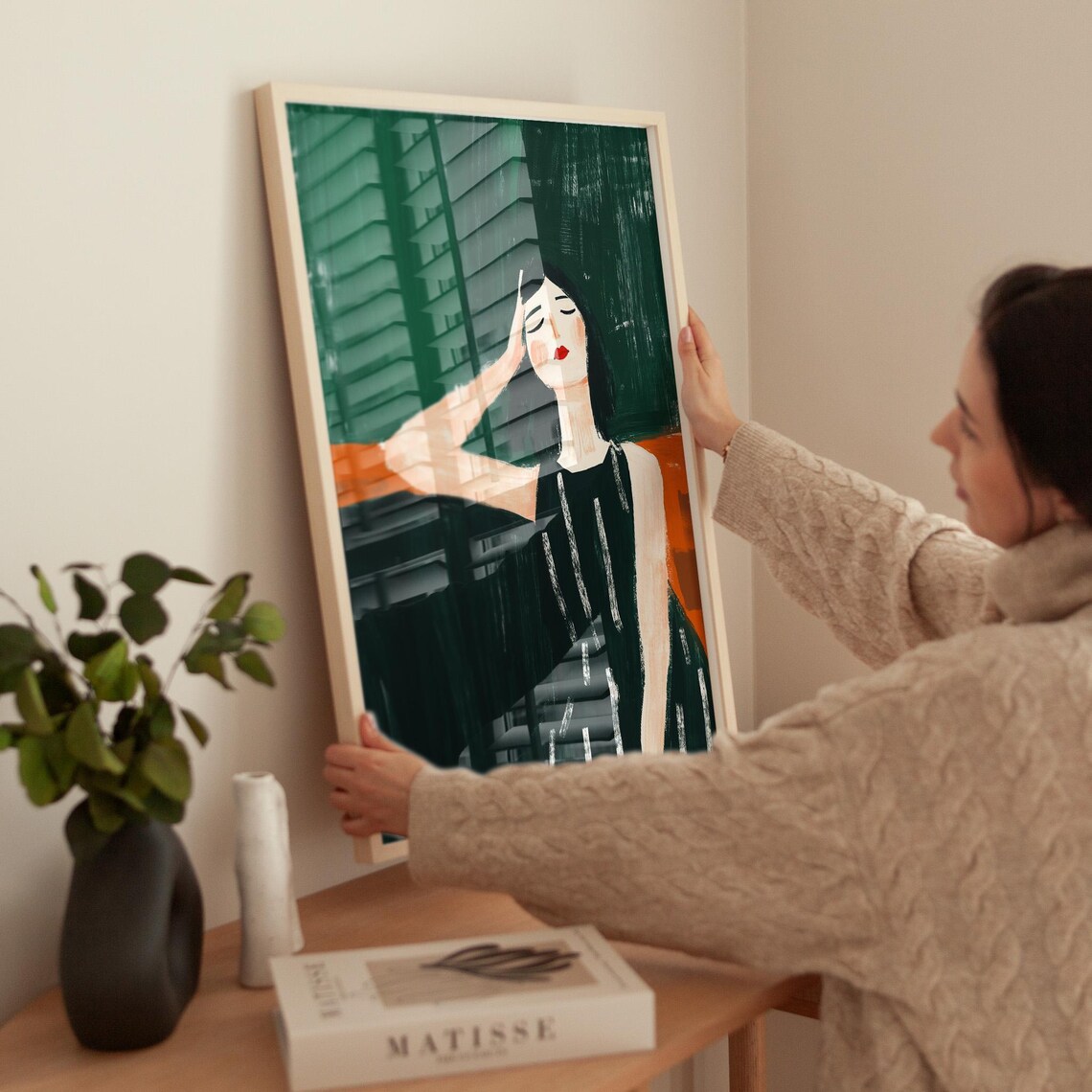 Minimalist Woman In Black Dress, Feminine Portrait - Image 6