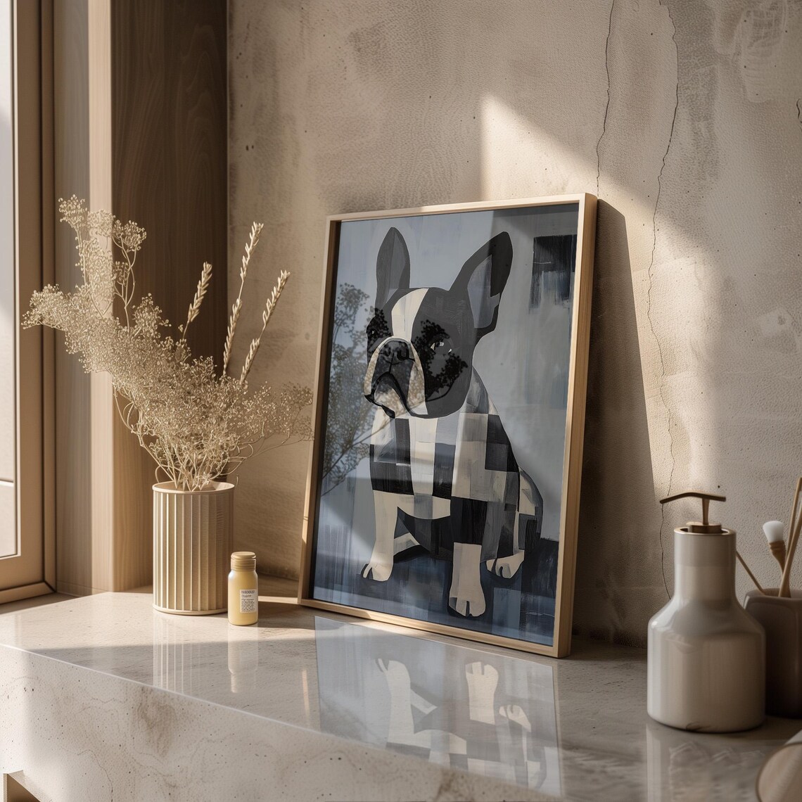 French Bulldog Abstract Portrait, Minimalist Art Print - Image 3