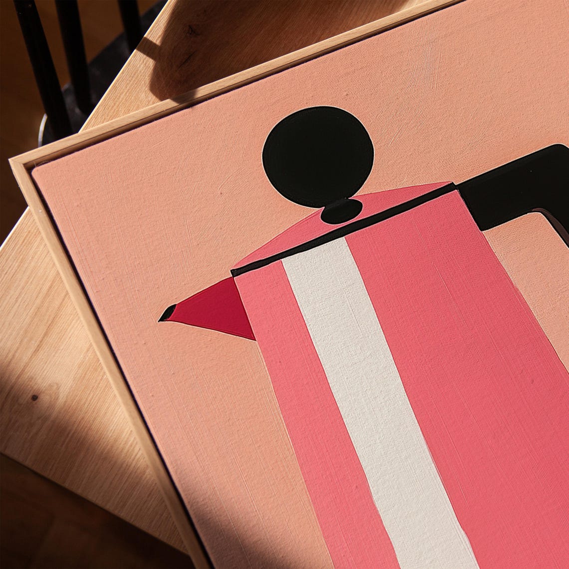 Retro Pink Moka Pot Coffee Art Mid Century Modern Kitchen Poster - Image 4