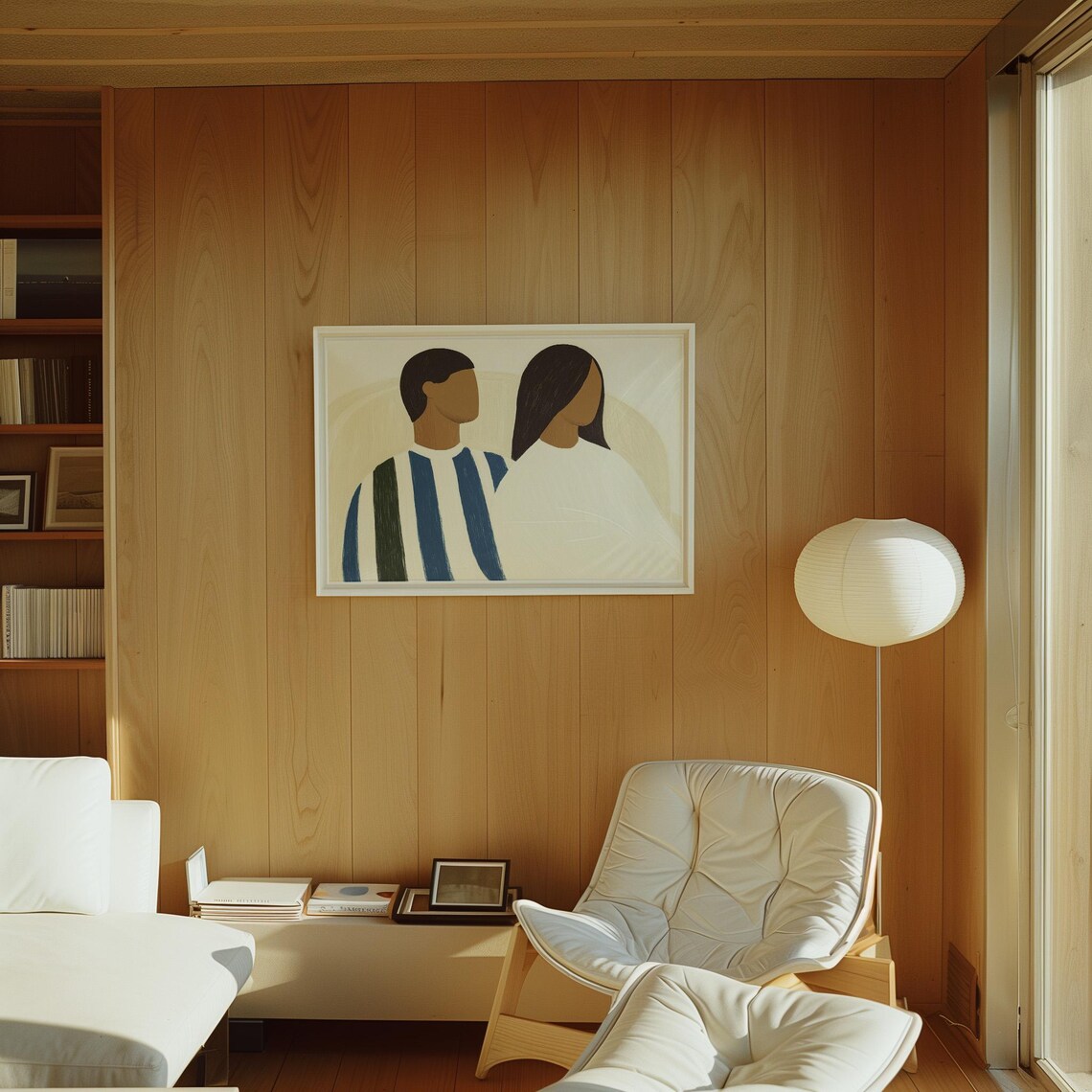 Minimalist Couple Portrait, Modern Love Illustration - Image 6