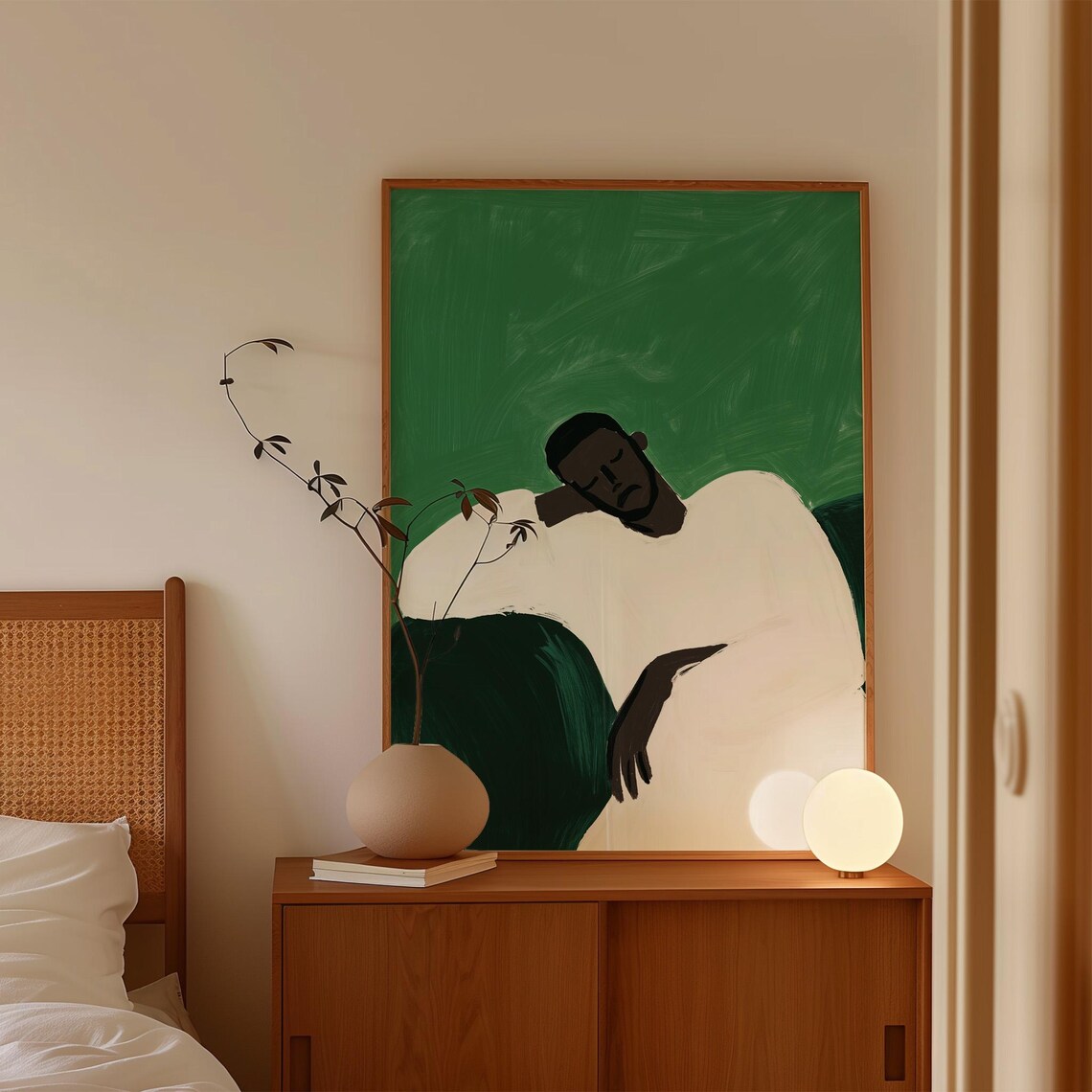 Minimalist Sleeping Man, Modern Abstract Figure - Image 4