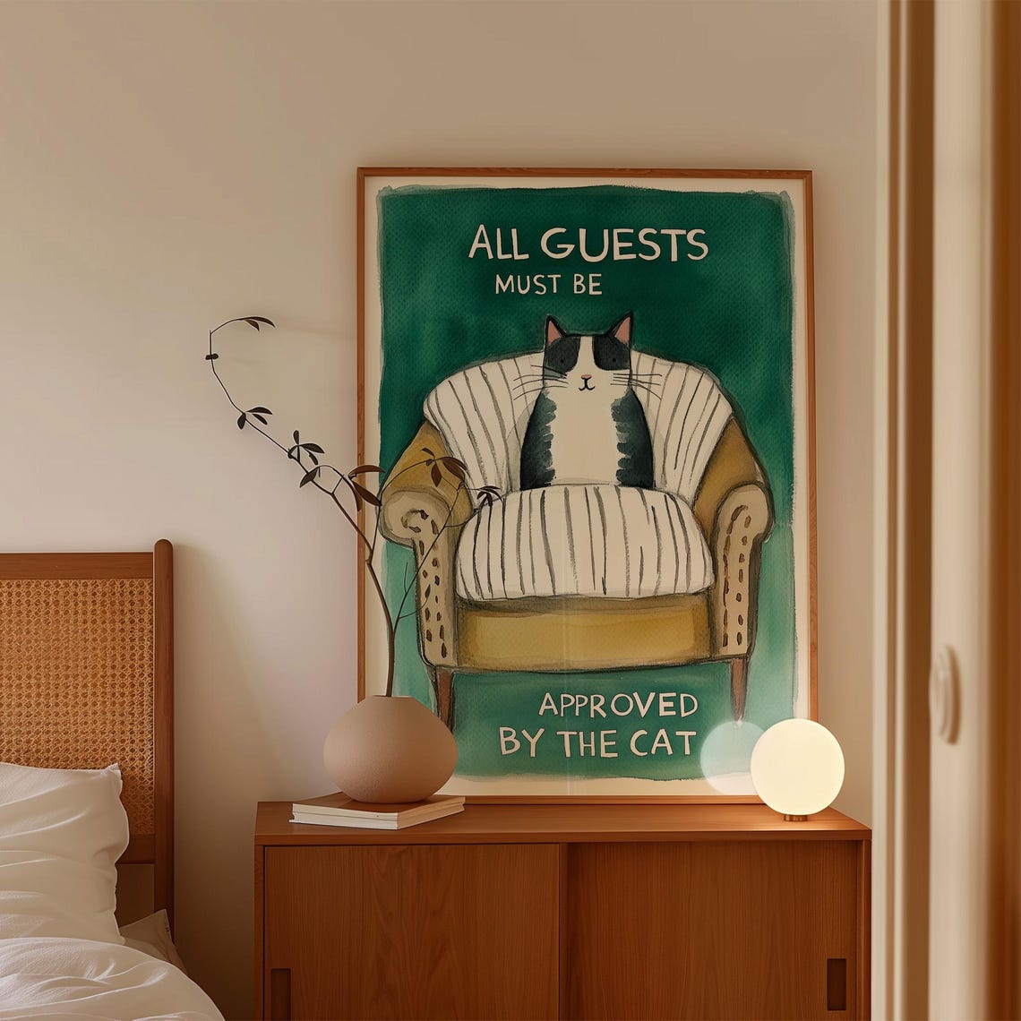 All Guests Must Be Approved by the Cat Funny Tuxedo Cat Poster - Image 3