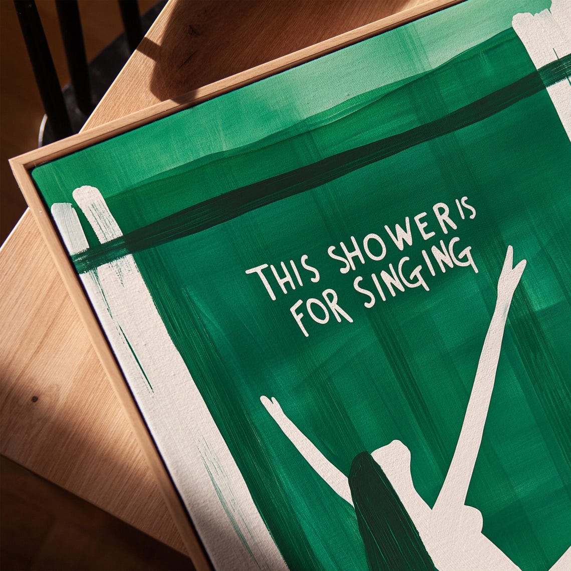 This Shower Is for Singing Emerald Green Bathroom Wall Poster - Image 3