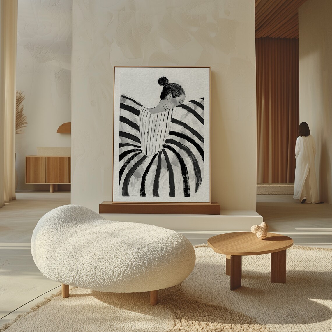 Abstract People Art Print, Mid-Century Minimalist - Image 2
