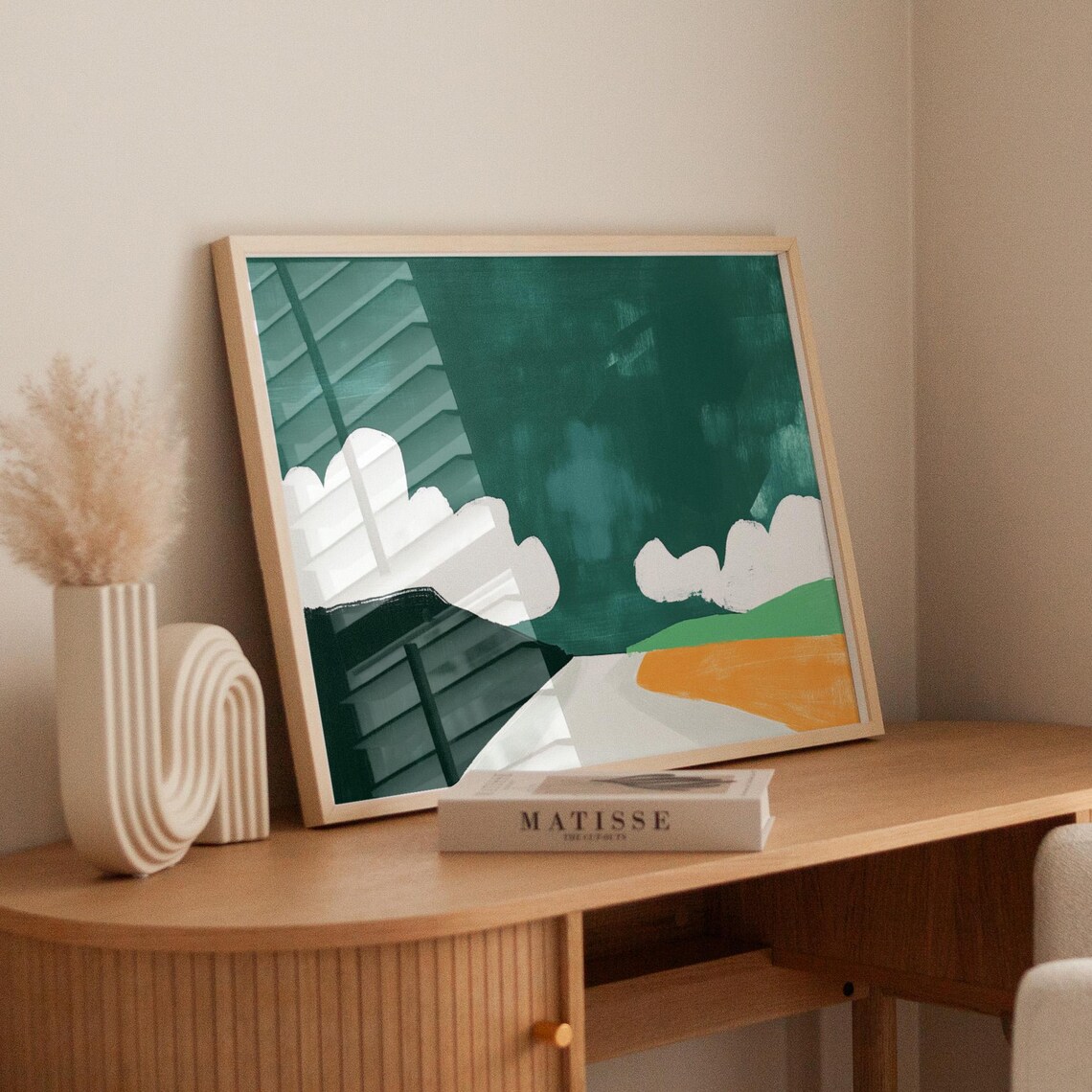 Modern Abstract Landscape, Minimalist Countryside Road Art Print