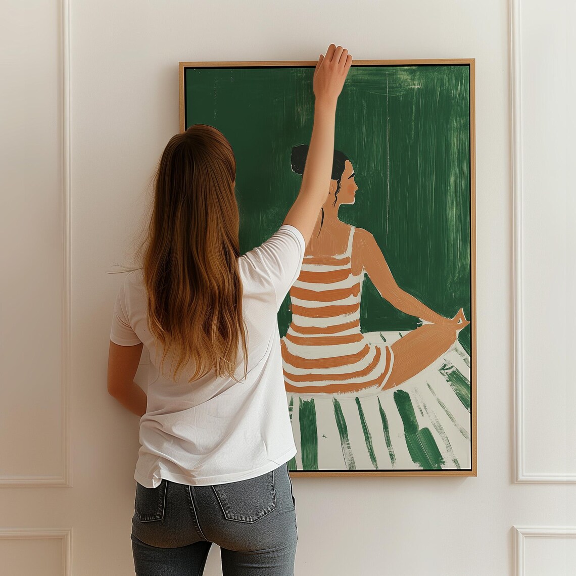 Minimalist Yoga Woman, Modern Wellness Art Print - Image 3