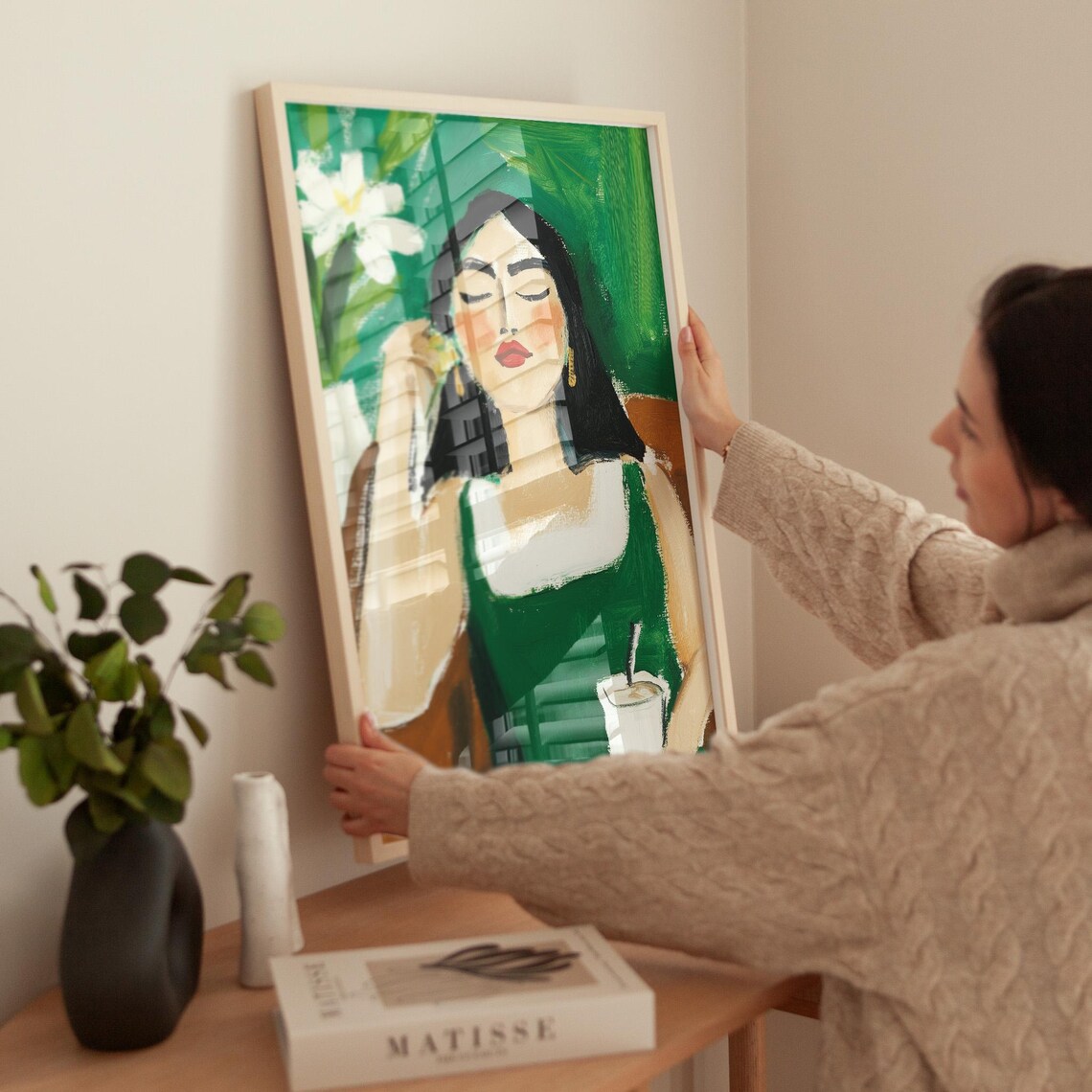 Bold Woman With Red Lips, Modern Portrait Art Print - Image 5
