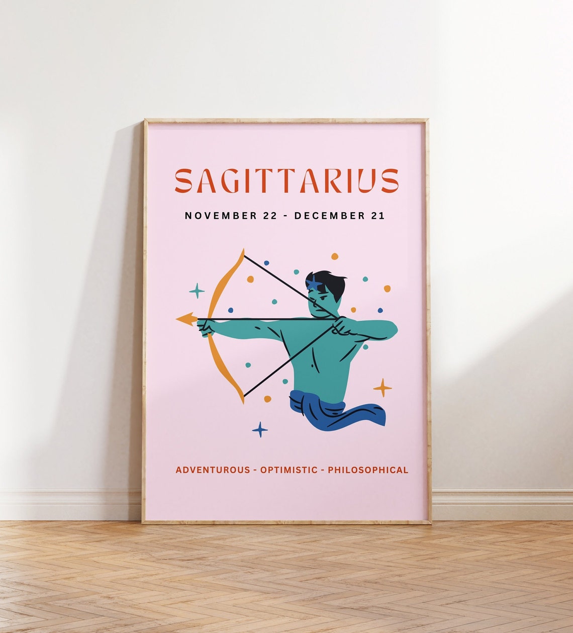 Sagittarius Zodiac Archer Horoscope Birthday Gift Art Poster - Image 5
