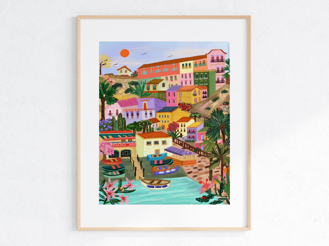 Marseille Travel Poster France City Art Print Marseille Wall Print France Mediterranean Print Provence Alpes Cte Dazur