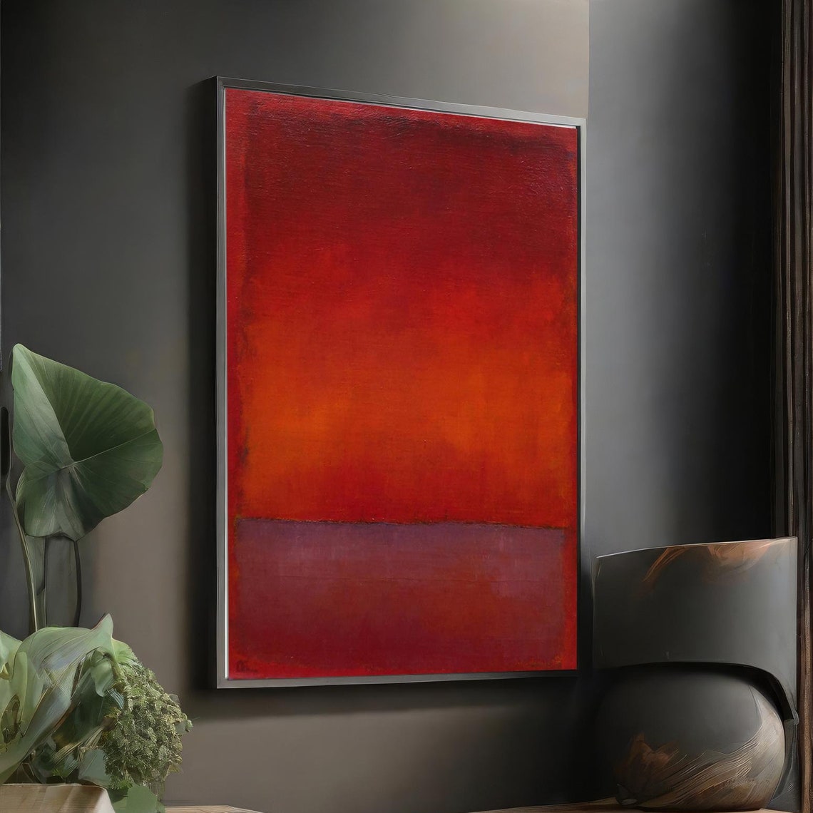 Rothko Style Sunset Red Orange Color Field Abstract Art Poster