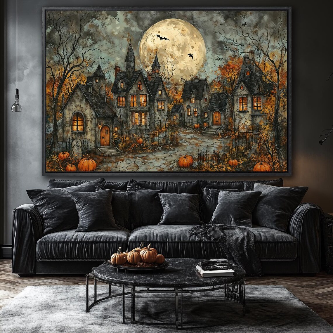 Spooky Gothic Village, Halloween Poster Print - Image 4