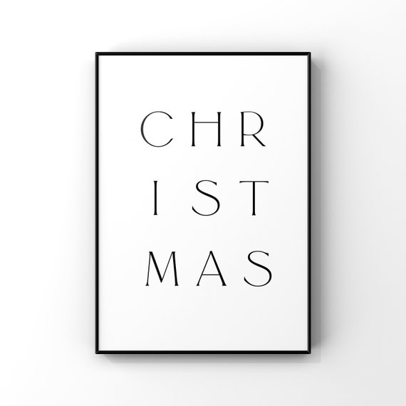 Christmas Typography Minimalist Black and White Holiday Season Poster