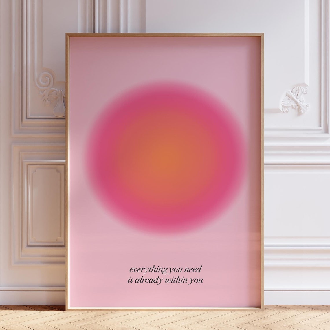 Aura Poster Zen Wall Art Pink Print Meditation Psychedelic Manifestation Yoga