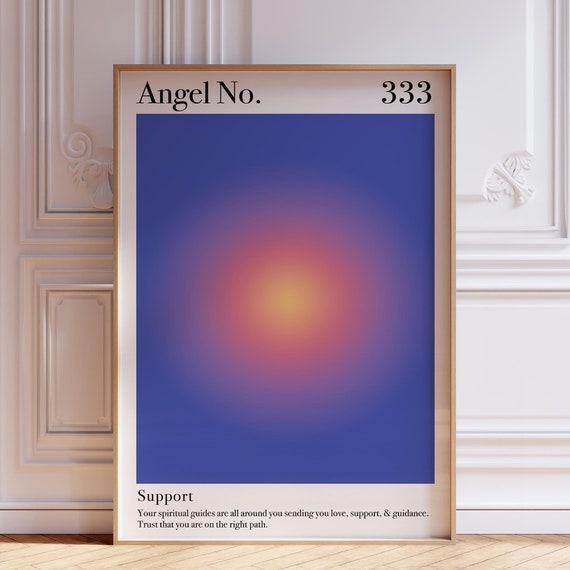 Blue Aura Poster 333 Angel Number Wall Art Print Psychedelic Zen Spiritual Meditation