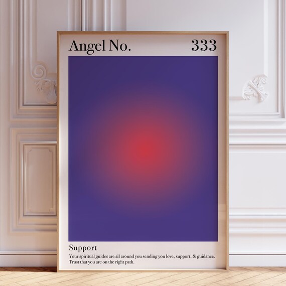 Angel Number 333 Deep Purple Aura Support Spiritual Quote Poster