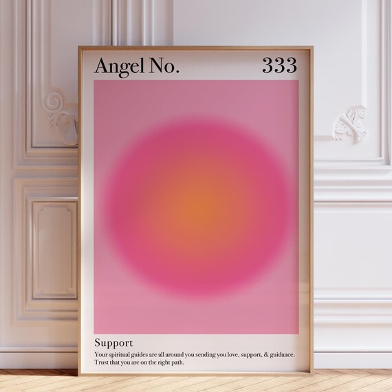 Angel Number 333 Pink Aura Support Spiritual Quote Wall Poster