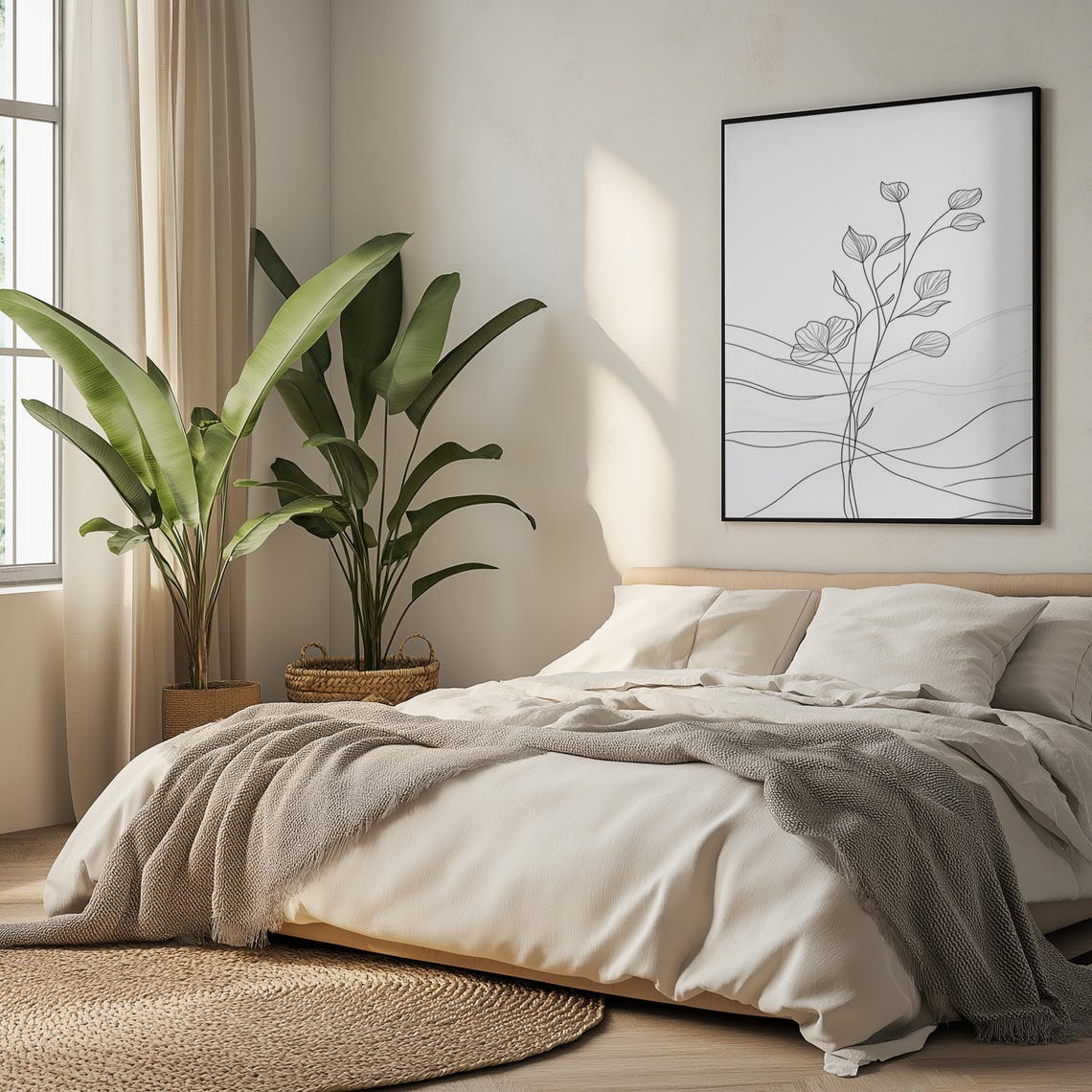 Minimalist Botanical Line Drawing Flower Elegant Scandinavian Poster - Image 5