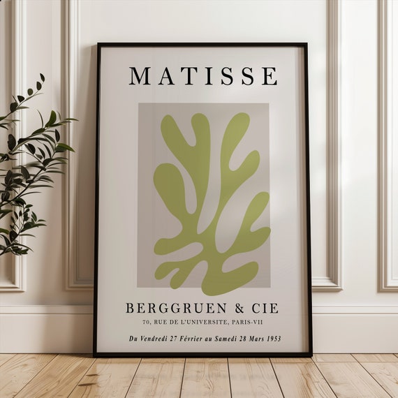 Henri Matisse Art Poster Coral Paper Cutout Exhibition Wall Vintage Fine Print Living Room Decor Mid Century Modern