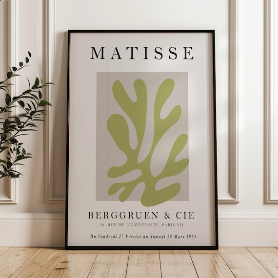 Henri Matisse Green Coral Cutout Berggruen Paris 1953 Poster