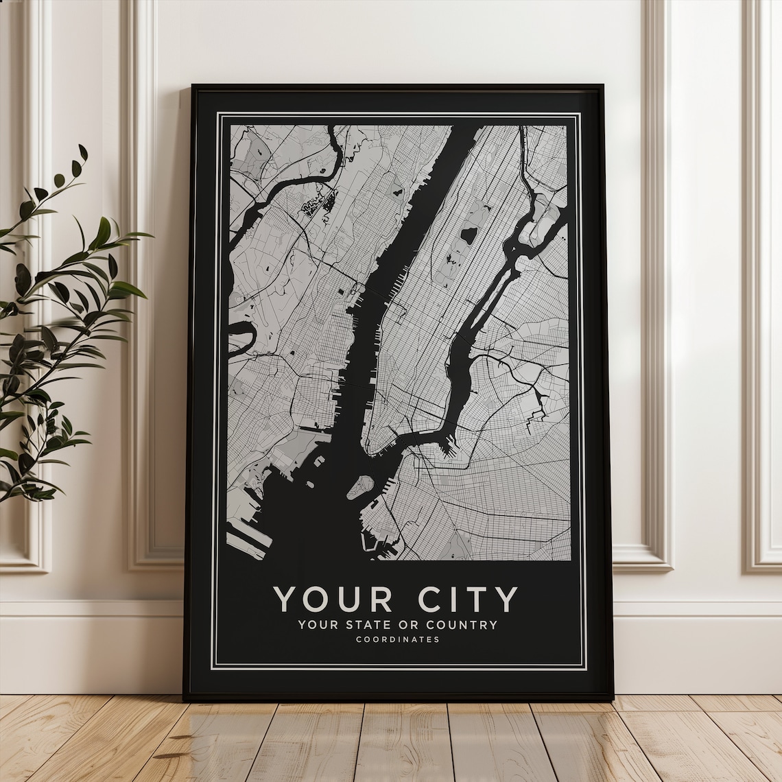 Personalized City Map Print Custom Street Map Of Your Hometown