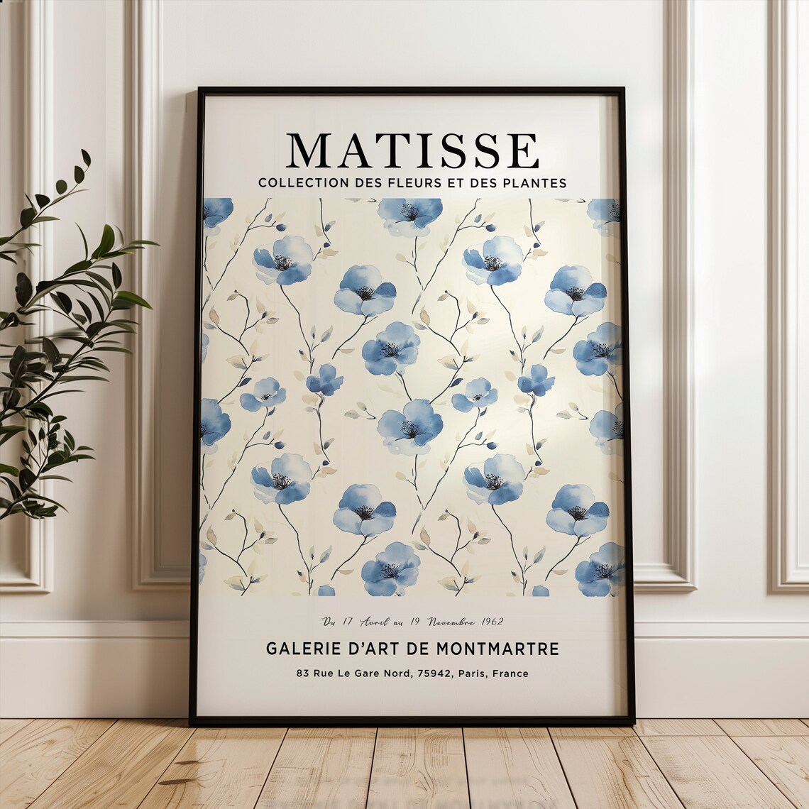 Matisse Blue Poppies 1962 Montmartre Exhibition Gallery Poster