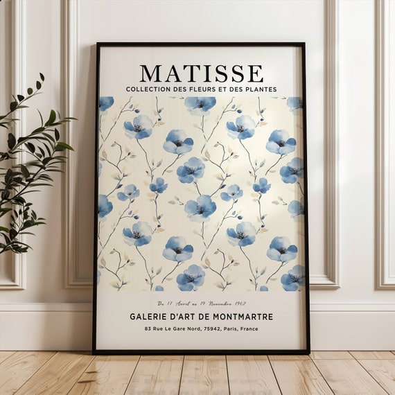 Henri Matisse Art Print Flower Poster Market Plant Blue Botanical