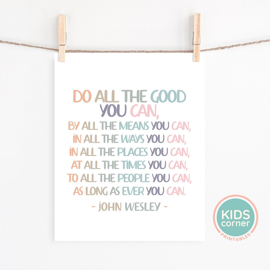 John Wesley Quote, Motivational Typography Art Print - Image 2