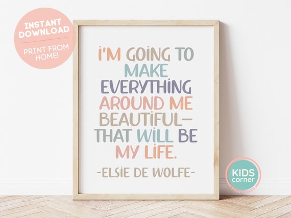 Elsie De Wolfe Quote Boho Classroom Art Print