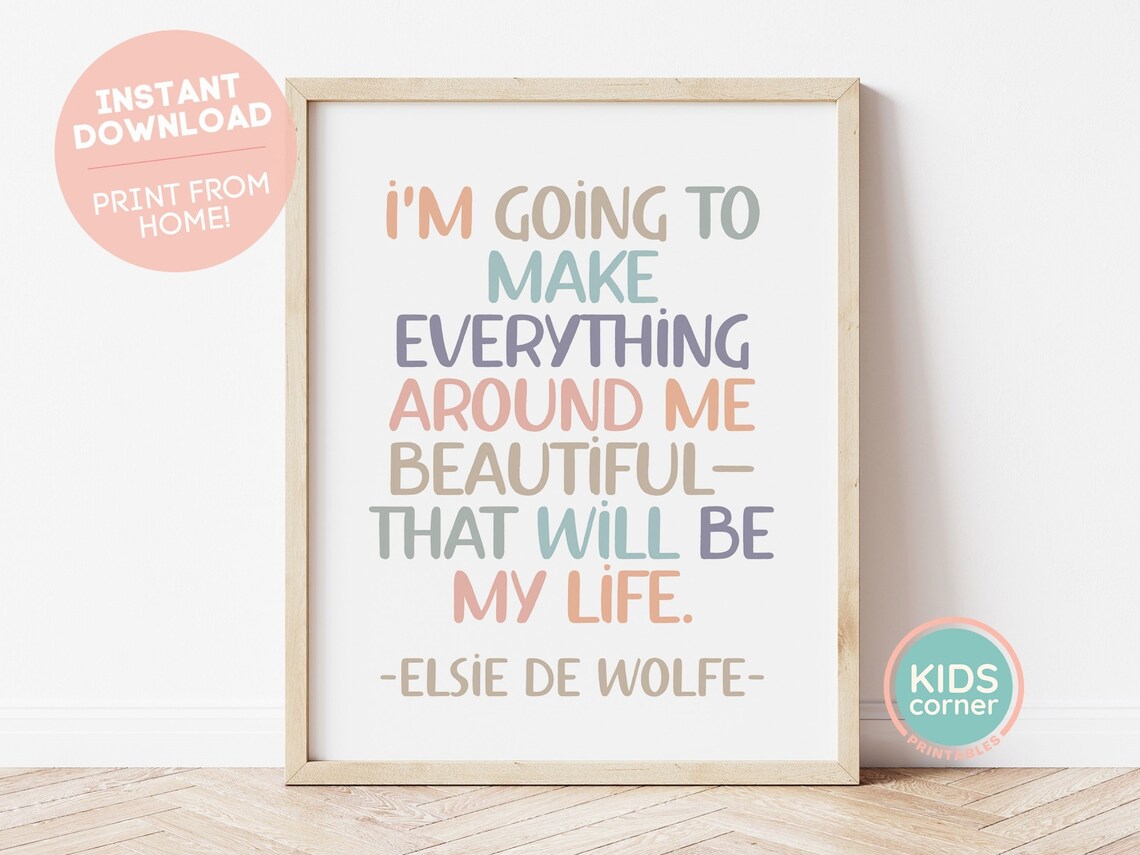 Elsie De Wolfe Quote Boho Classroom Art Print