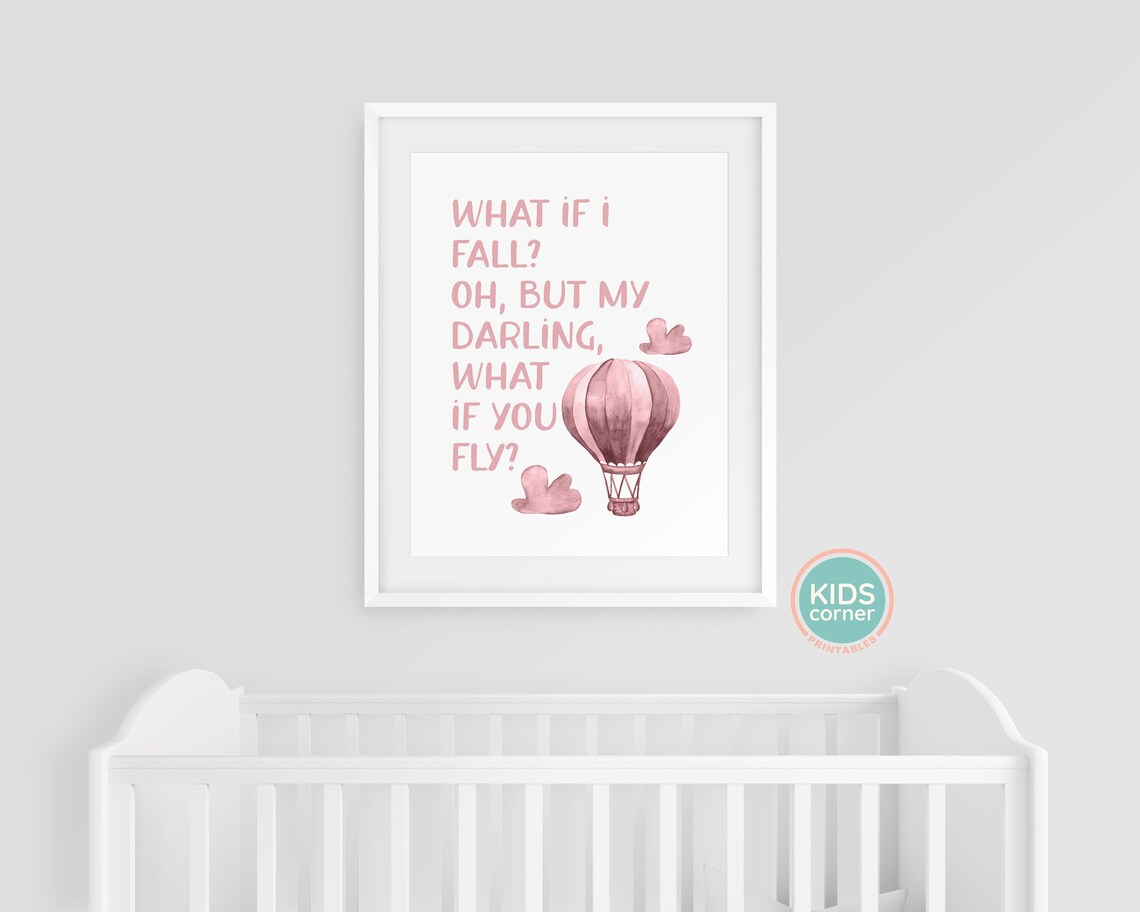 What If I Fall Oh But My Darling Quote Art Print - Image 3