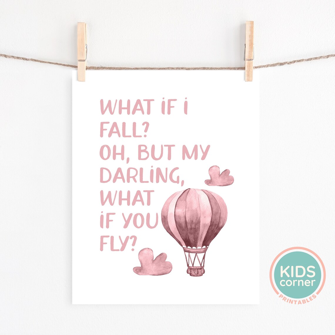 What If I Fall Oh But My Darling Quote Art Print - Image 2