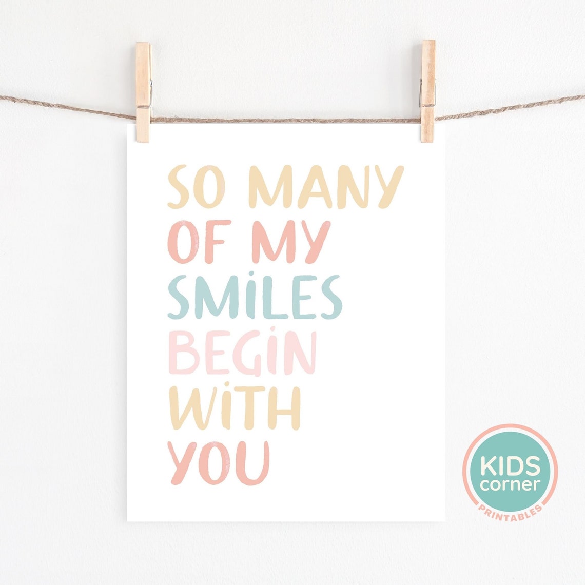 So Many of My Smiles Begin with You Romantic Love Quote Poster - Image 2